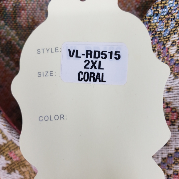 Coral Geo-Yoke Sleeveless Tie-Front Open Vest 2XL - Picture 8 of 8